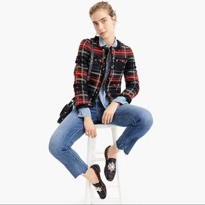J. Crew Stewart Tartan Lady Jacket - Red Plaid